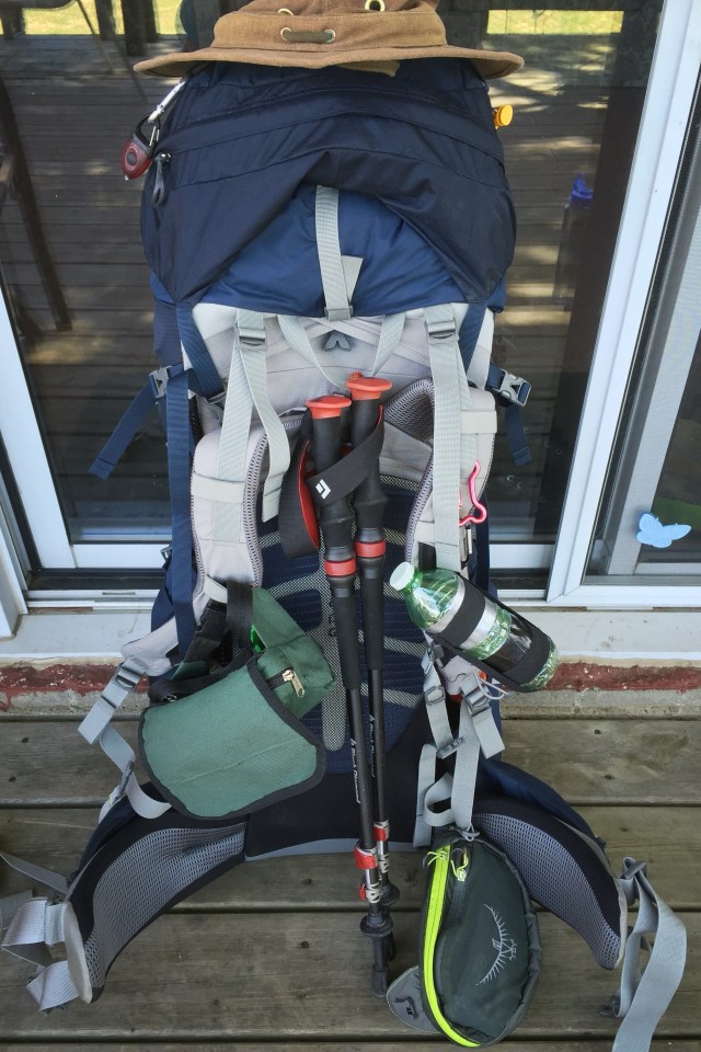 hiking pack ready to go